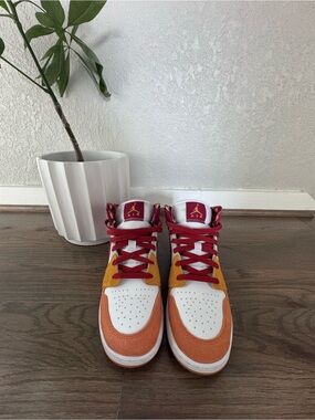 Limited Nike Air Jordan 1 Mid Retro Multicolor Sneakers Size 6.5 Rare